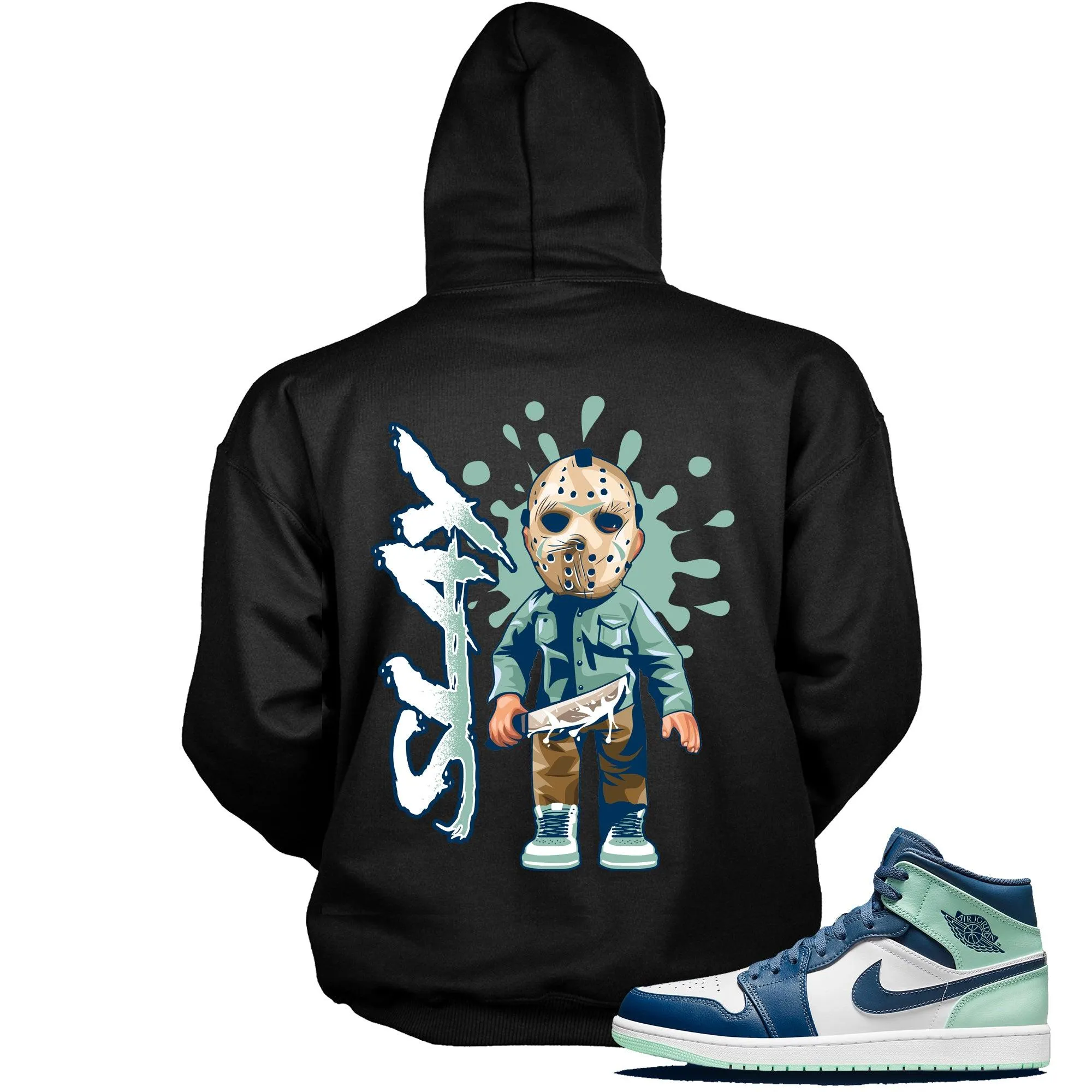 1 Mid Mystic Navy Mint Foam Hoodie Slay