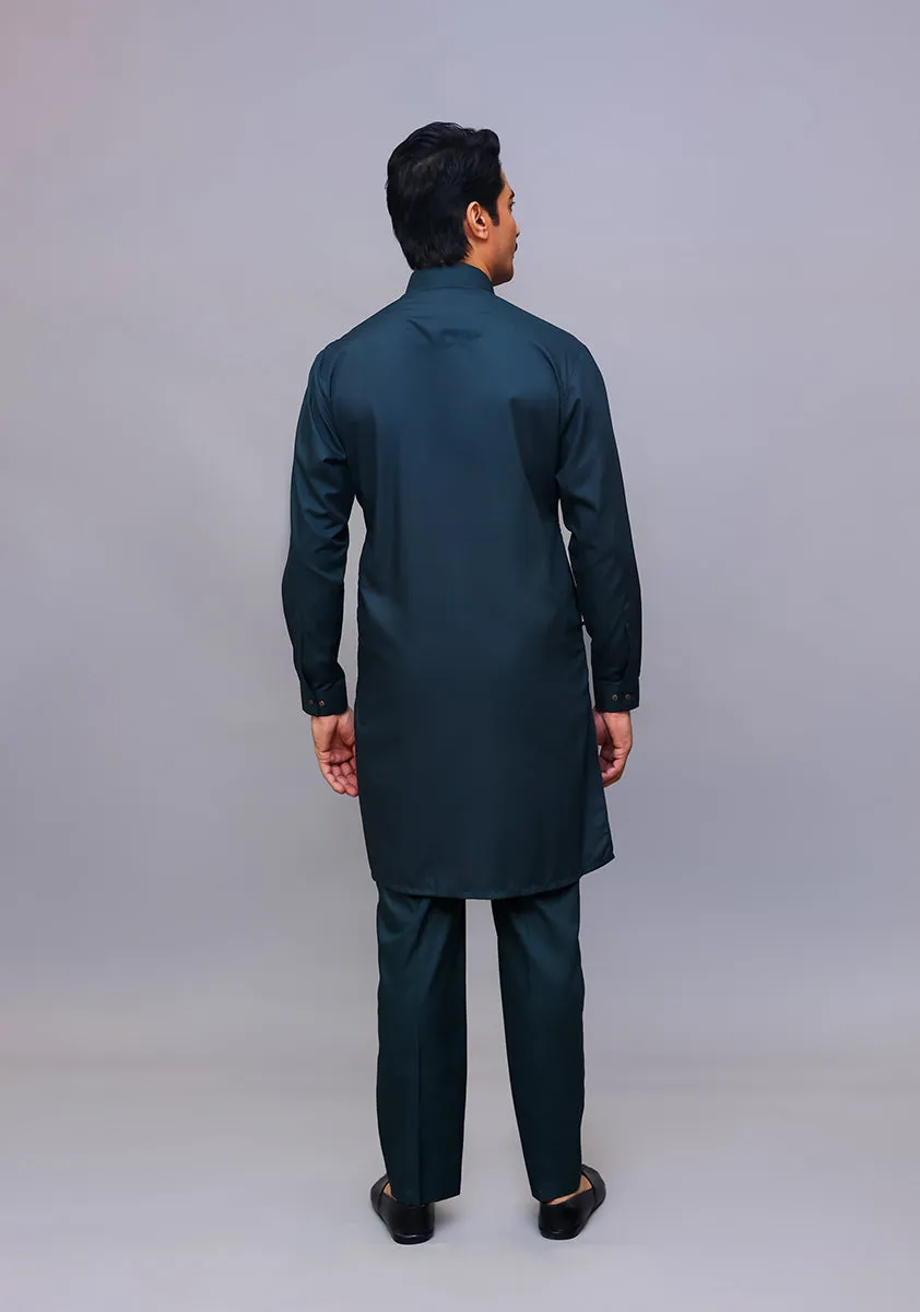 Basic Poly Viscose Green Gables Slim Fit Plain Suit