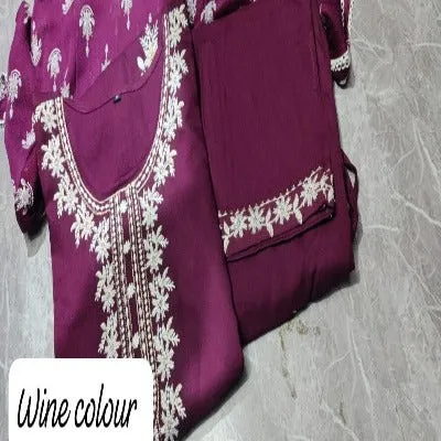 Elegant Cotton Salwar Suit with Exquisite Embroidery and Delicate Lace Work