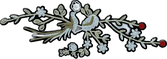 Bird on Branch Embroidery Patch