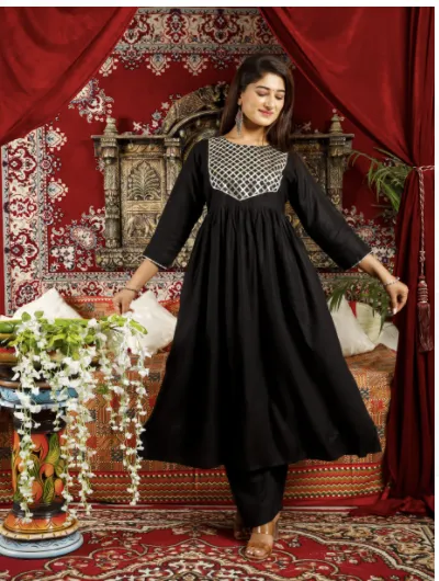 Black Gold Partywear Salwar Suit Dupatta