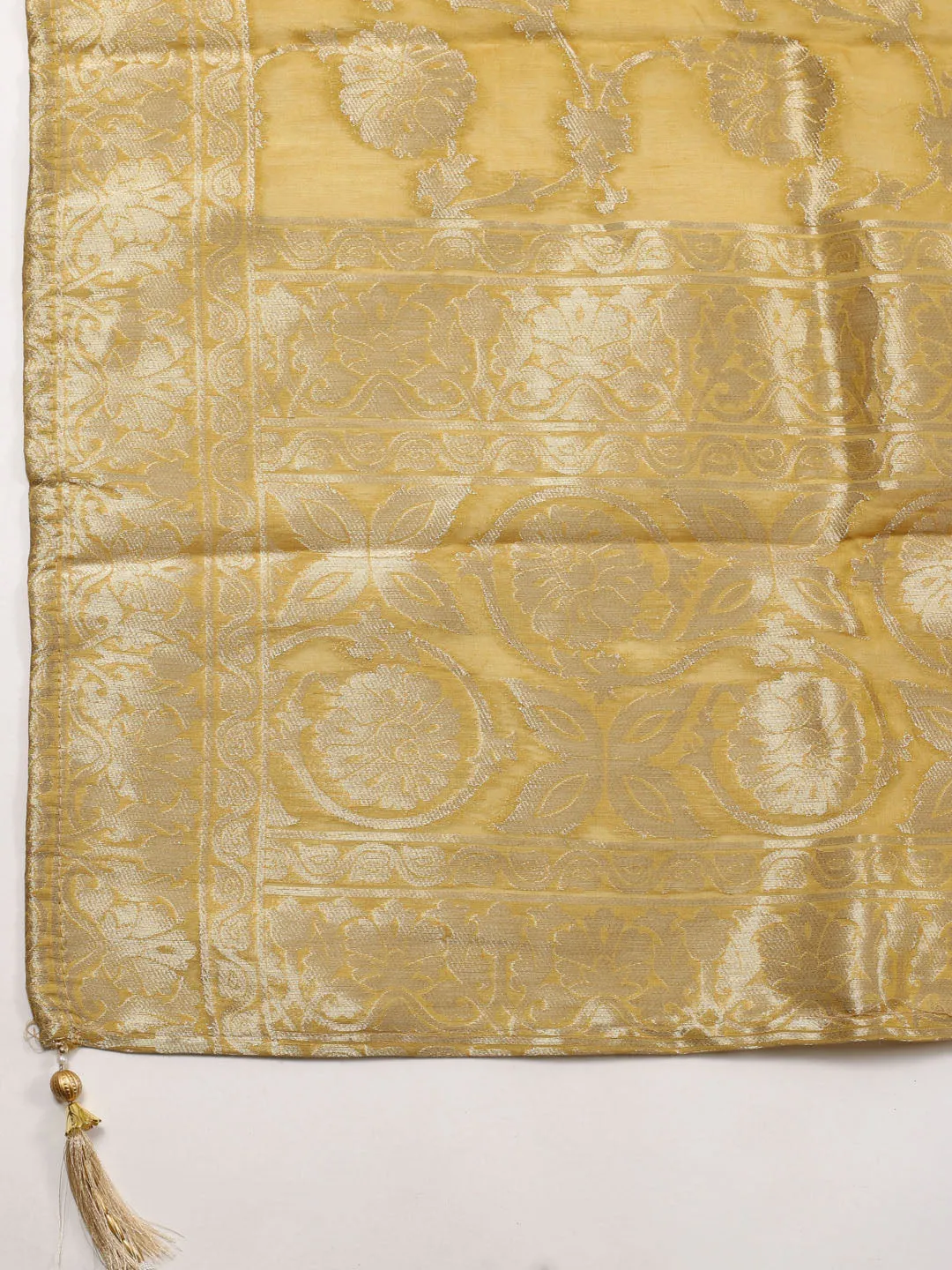 Booti Woven Chanderi Unstitched Suit Dupatta