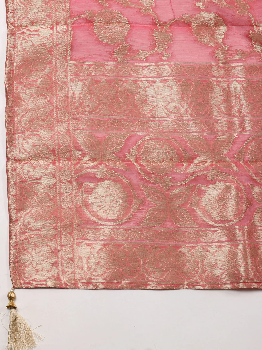 Booti Woven Chanderi Unstitched Suit Dupatta