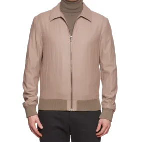 BOTTEGA VENETA Tan Cashmere Flight Bomber Jacket EU 50 US M