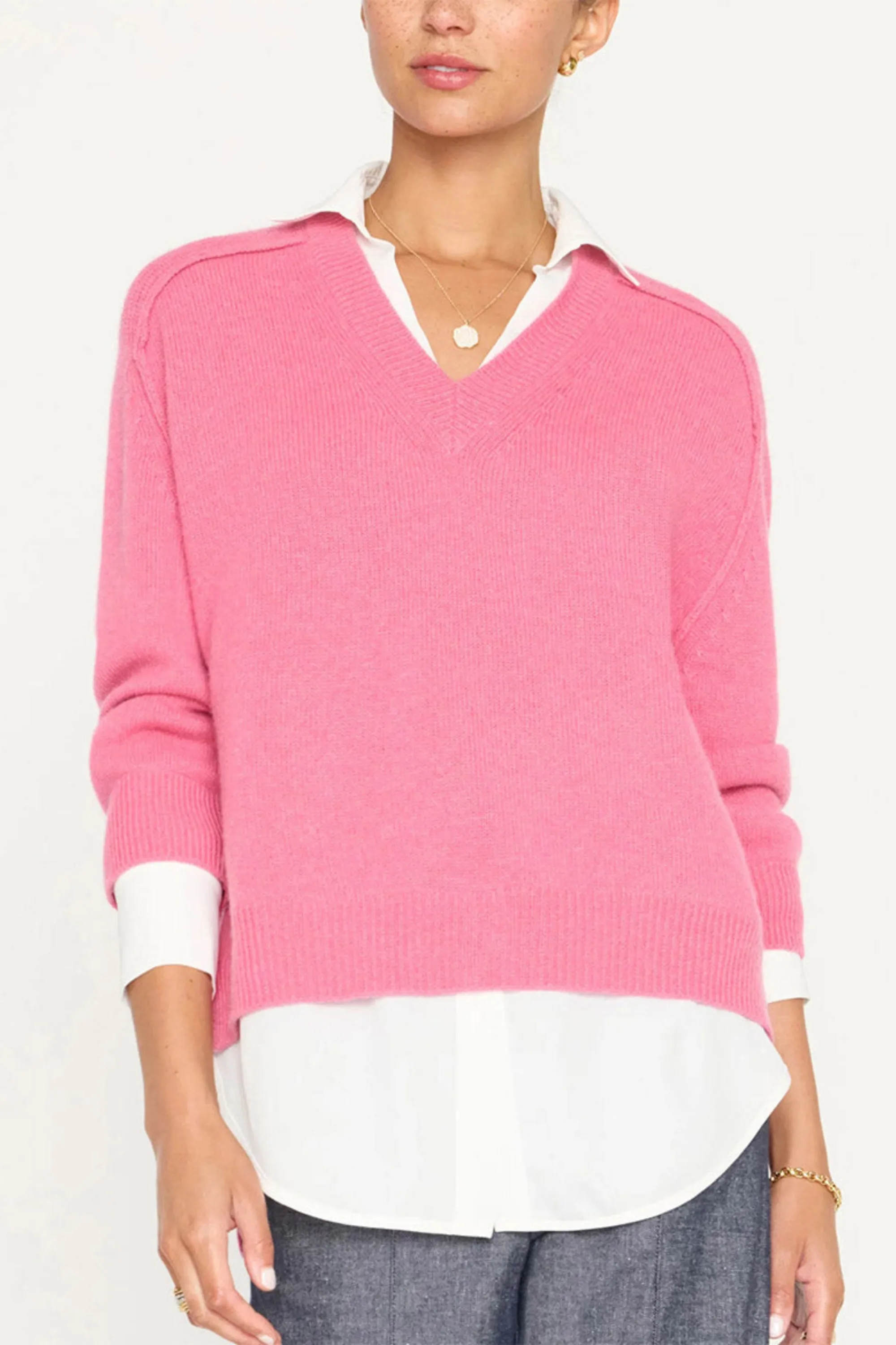 Brochu Walker Vneck Layered Pullover