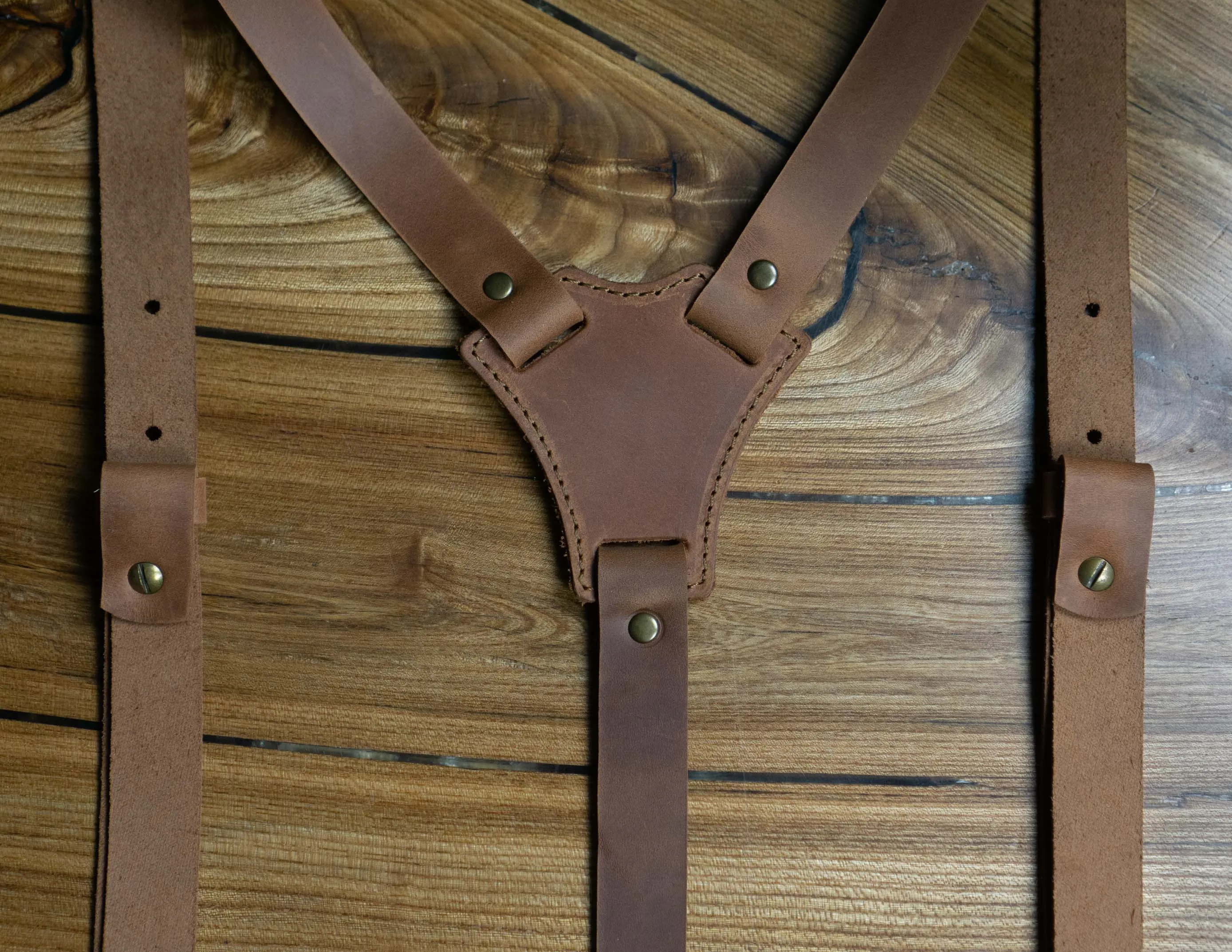 Brown Leather Suspenders | Personalized | Handcrafted | Unisex