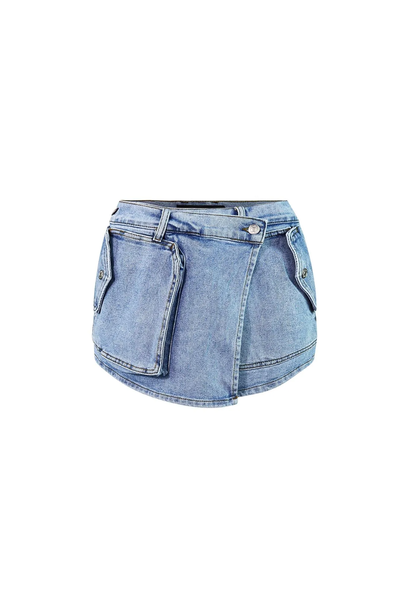 Call On Me Wrap Denim Skort