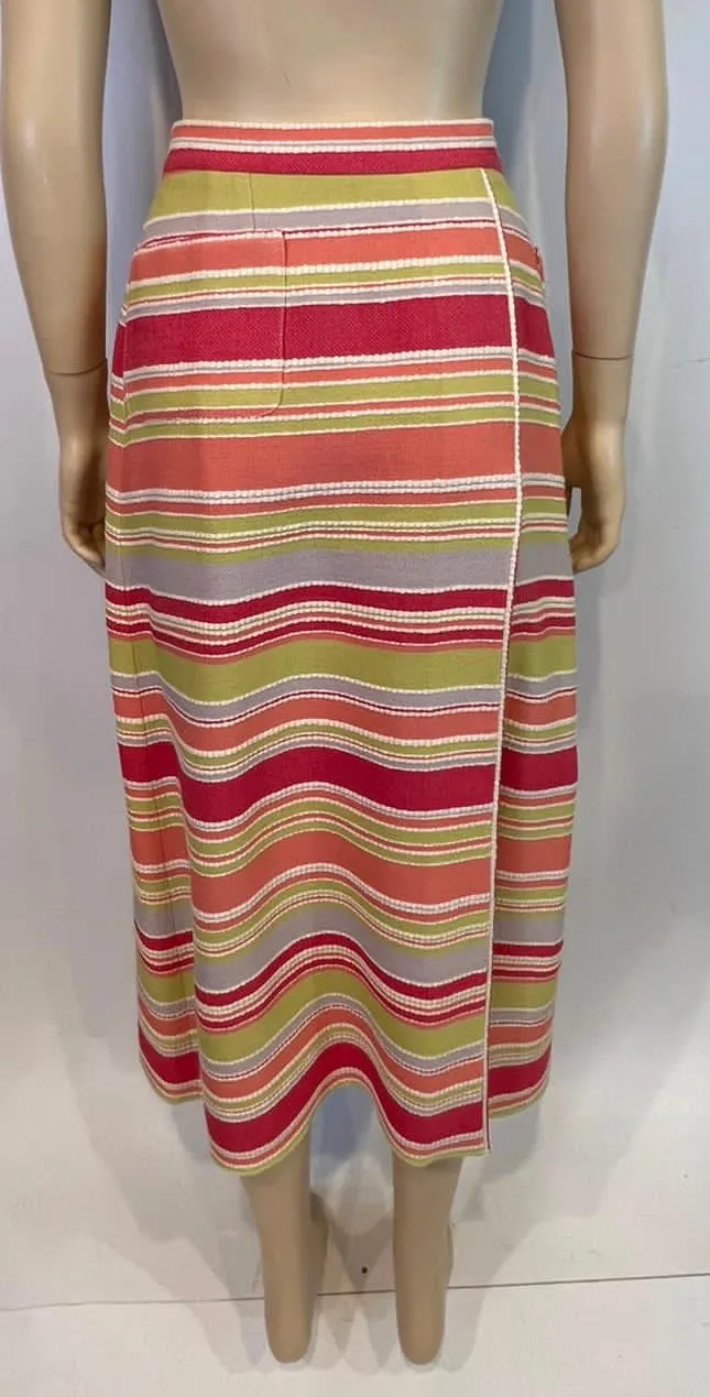 Chanel 00C 2000 Cruise Multicolor Stripe Maxi Long Skirt FR 34 US 4