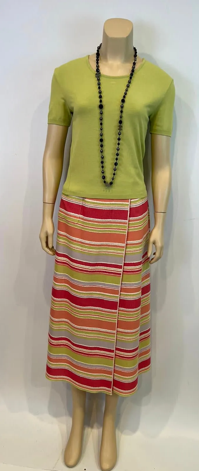 Chanel 00C 2000 Cruise Multicolor Stripe Maxi Long Skirt FR 34 US 4