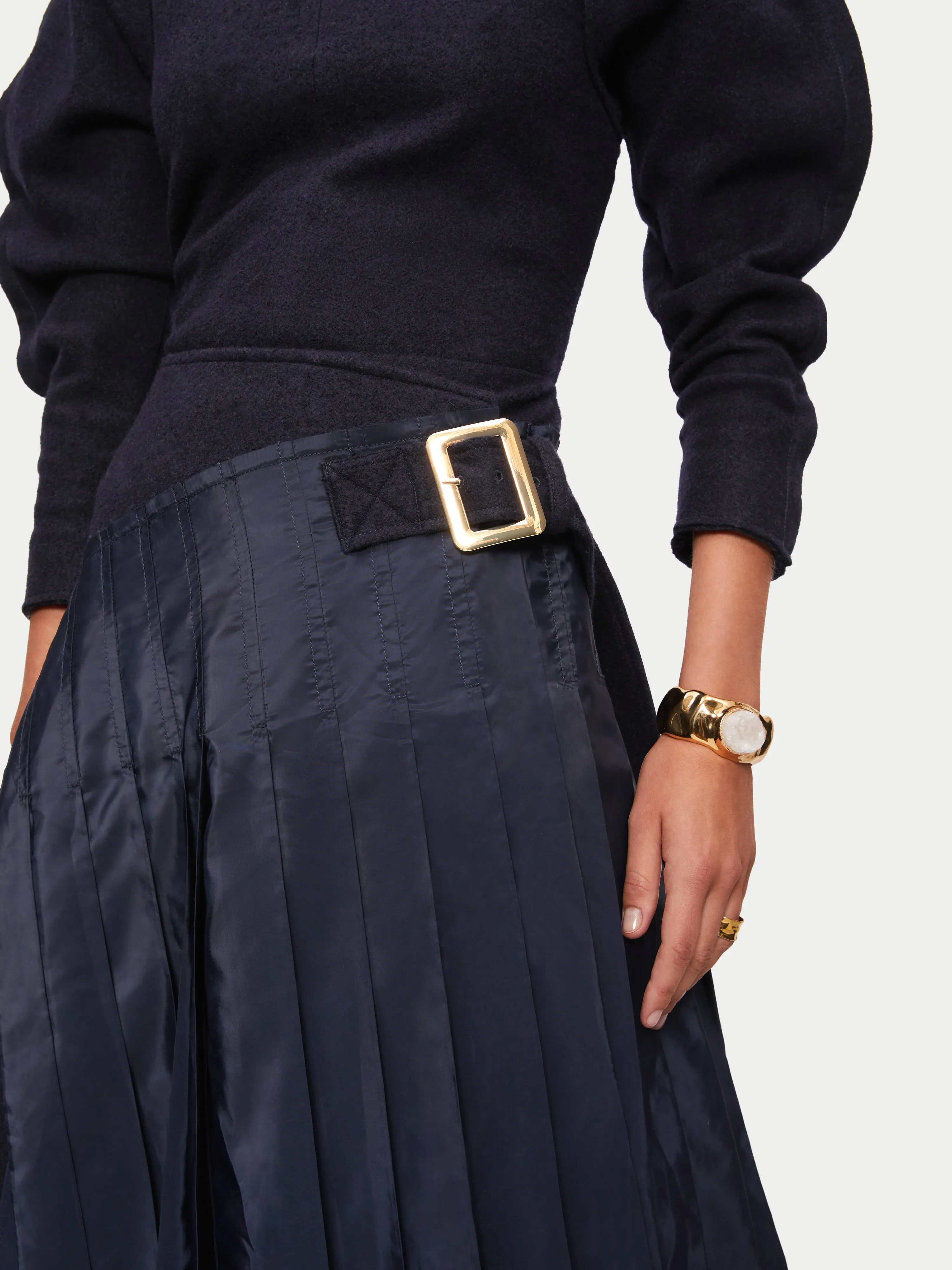 Collagerie Pleated Kilt Dress | Navy