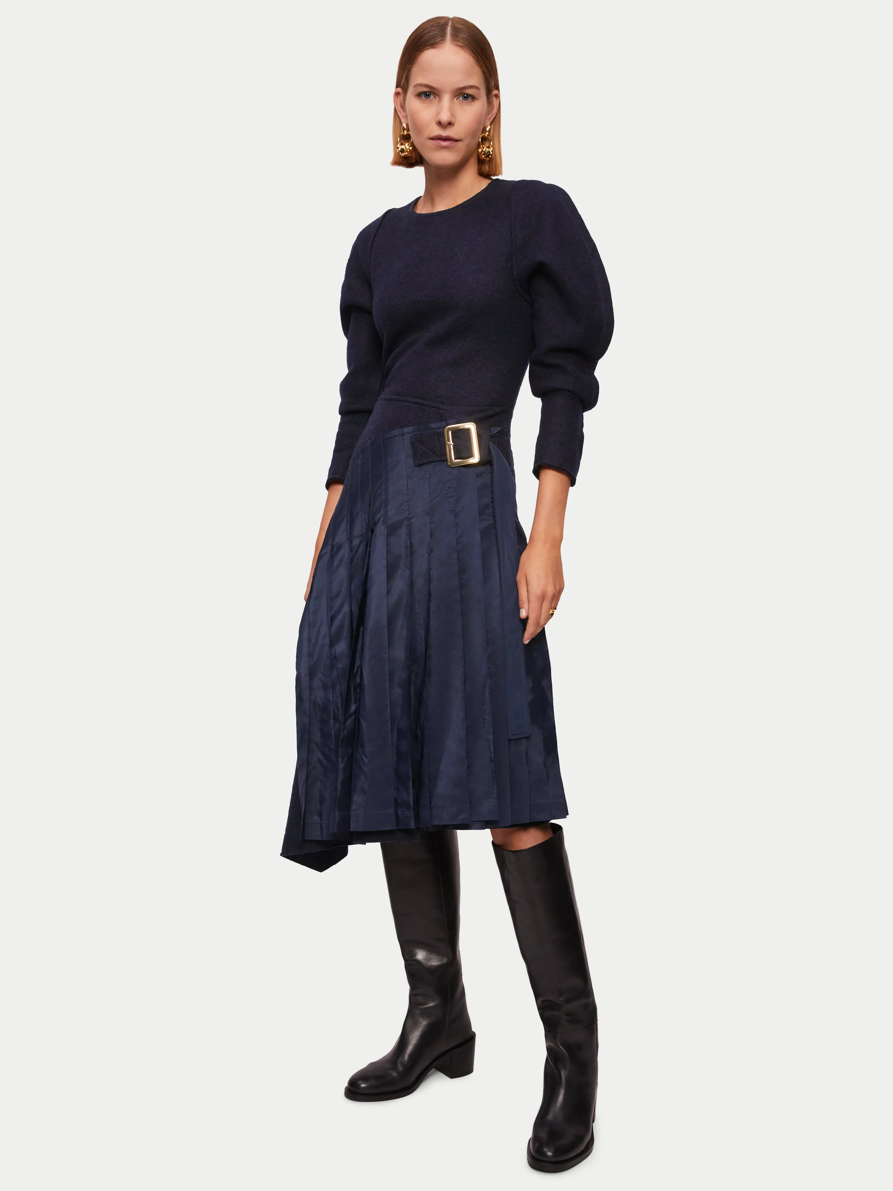 Collagerie Pleated Kilt Dress | Navy