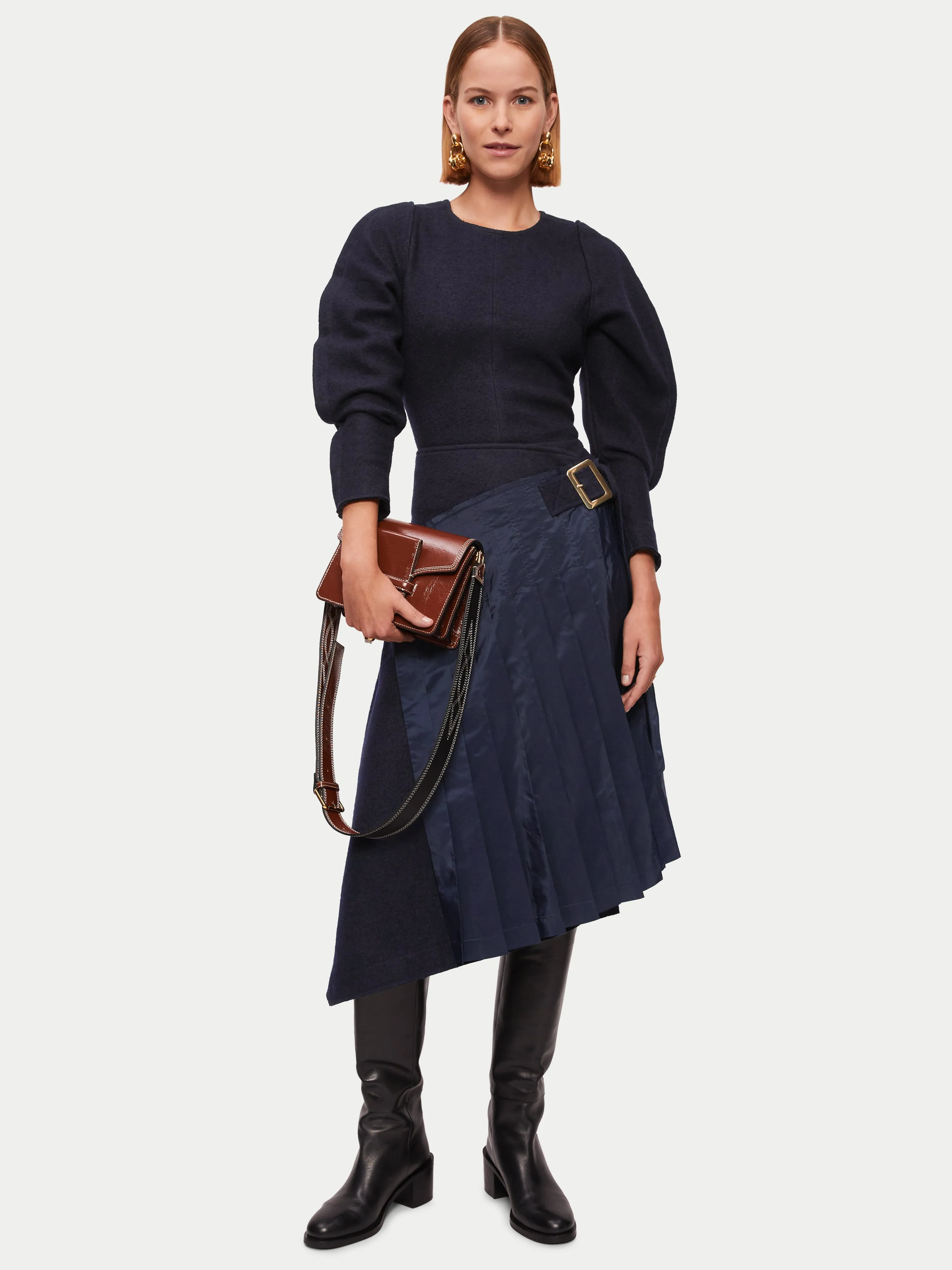 Collagerie Pleated Kilt Dress | Navy