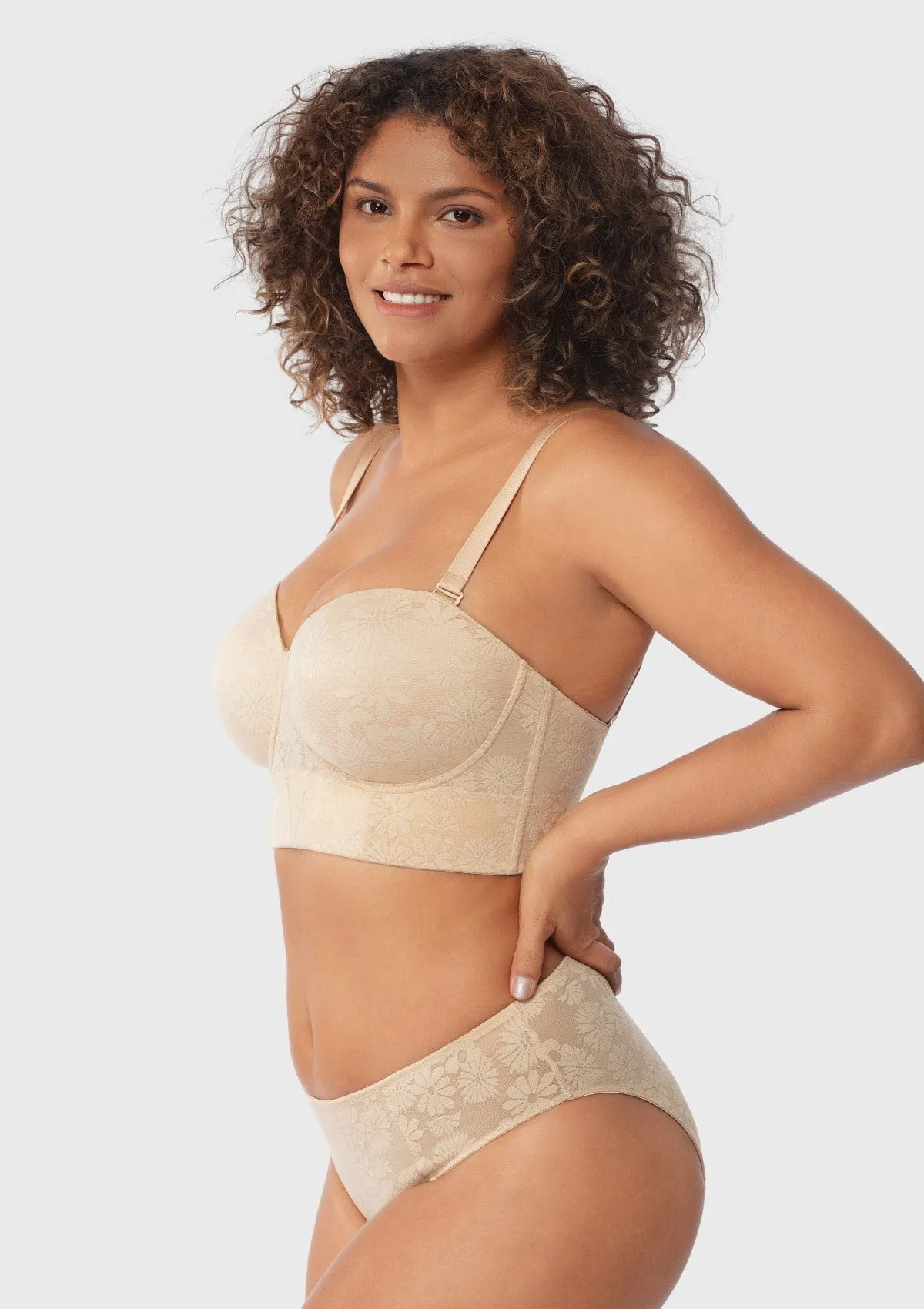 Daisy Strapless Longline Full Coverage Underwire Bra