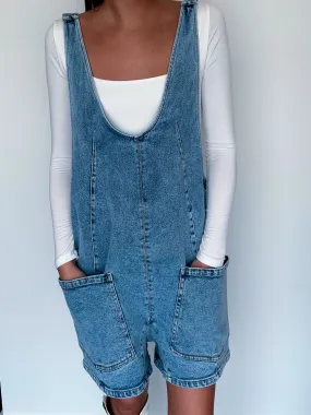 Denim Deep Pocket Romper