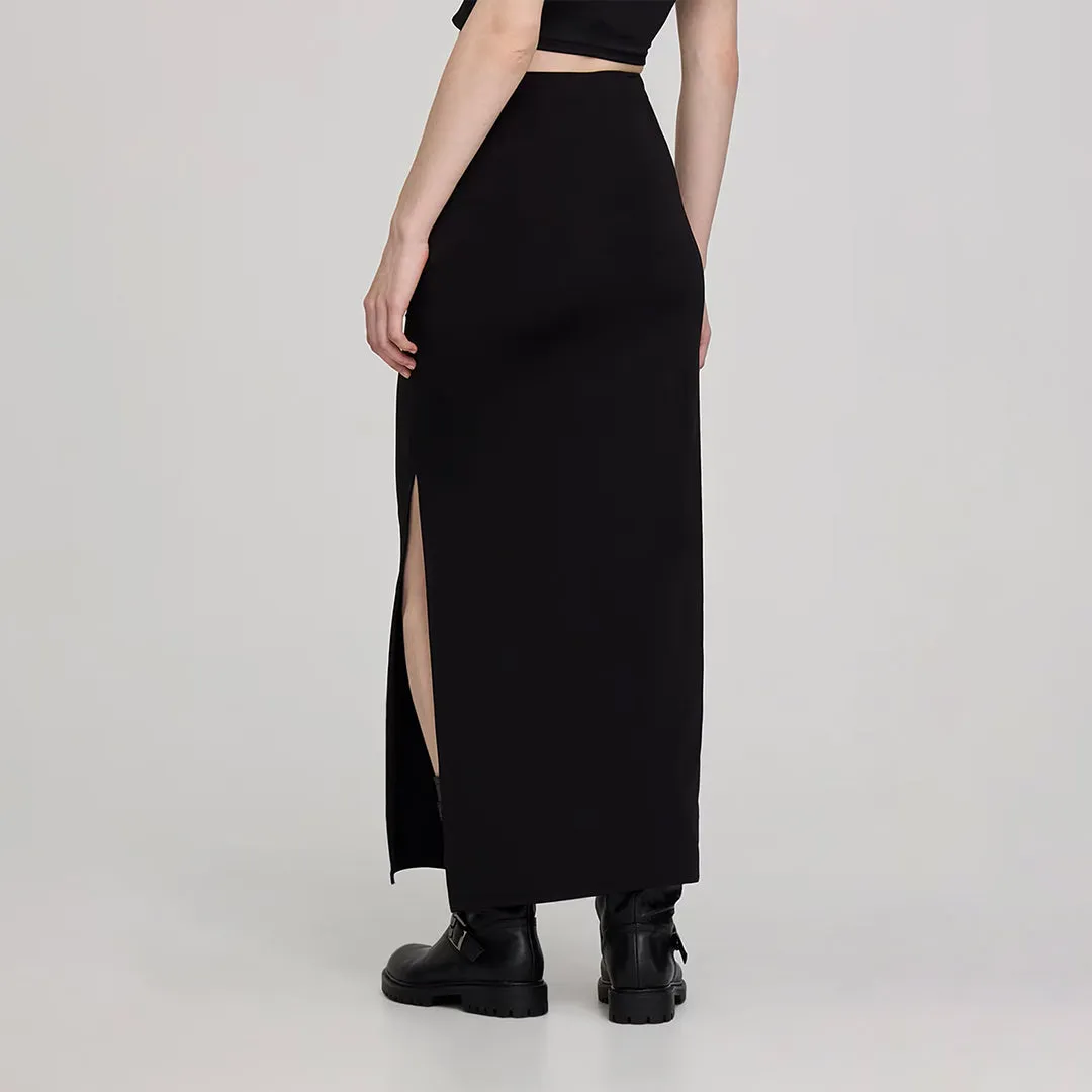 Elastic Waist Long Skirt