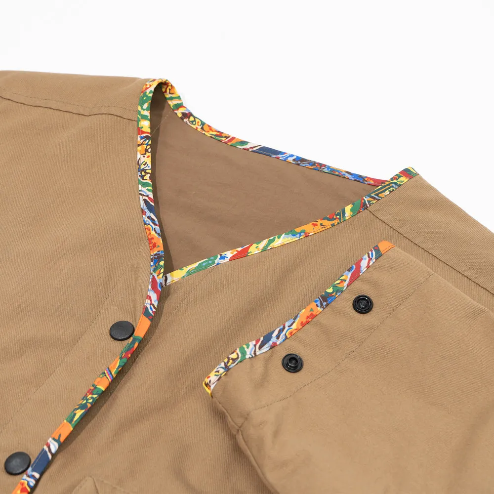 FAIRFAX COOGI PATTERN - REVERSIBALE LINER JACKET-KHAKI/BROWN