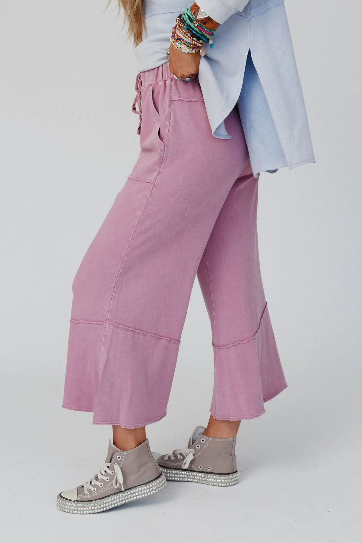 Feeling Good Wide Leg Pant - Rose