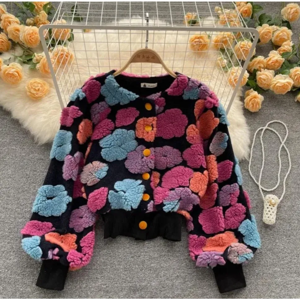 Flower Embraided Crop Jacket