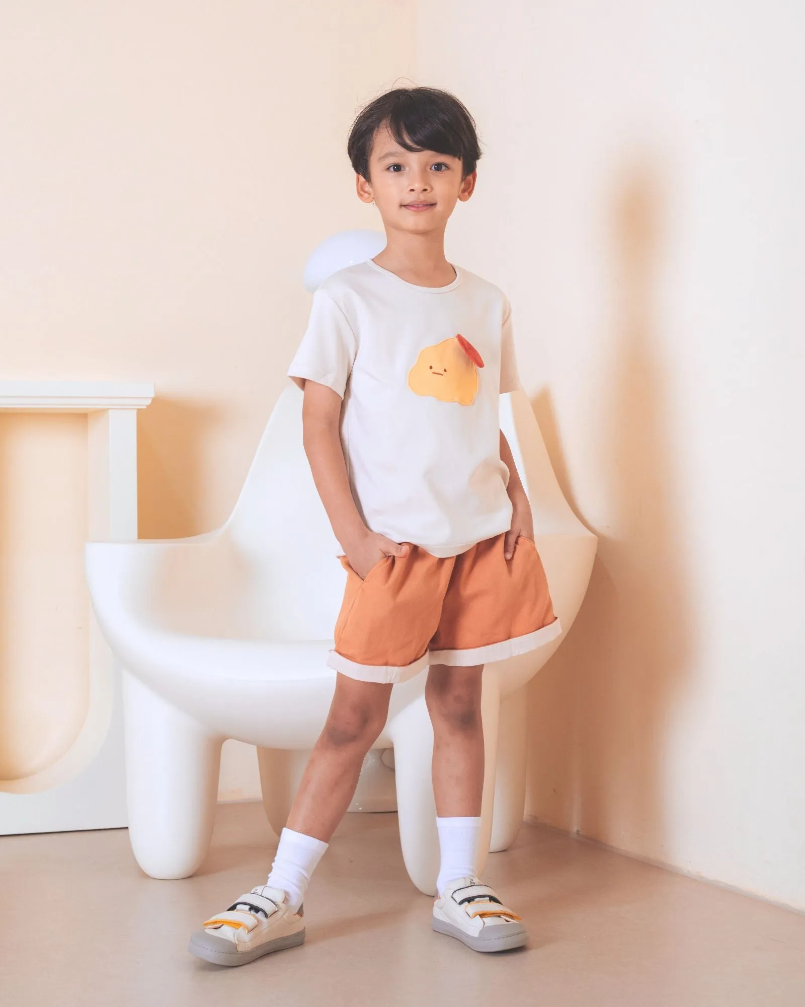 Folded Hem Shorts - Caramel