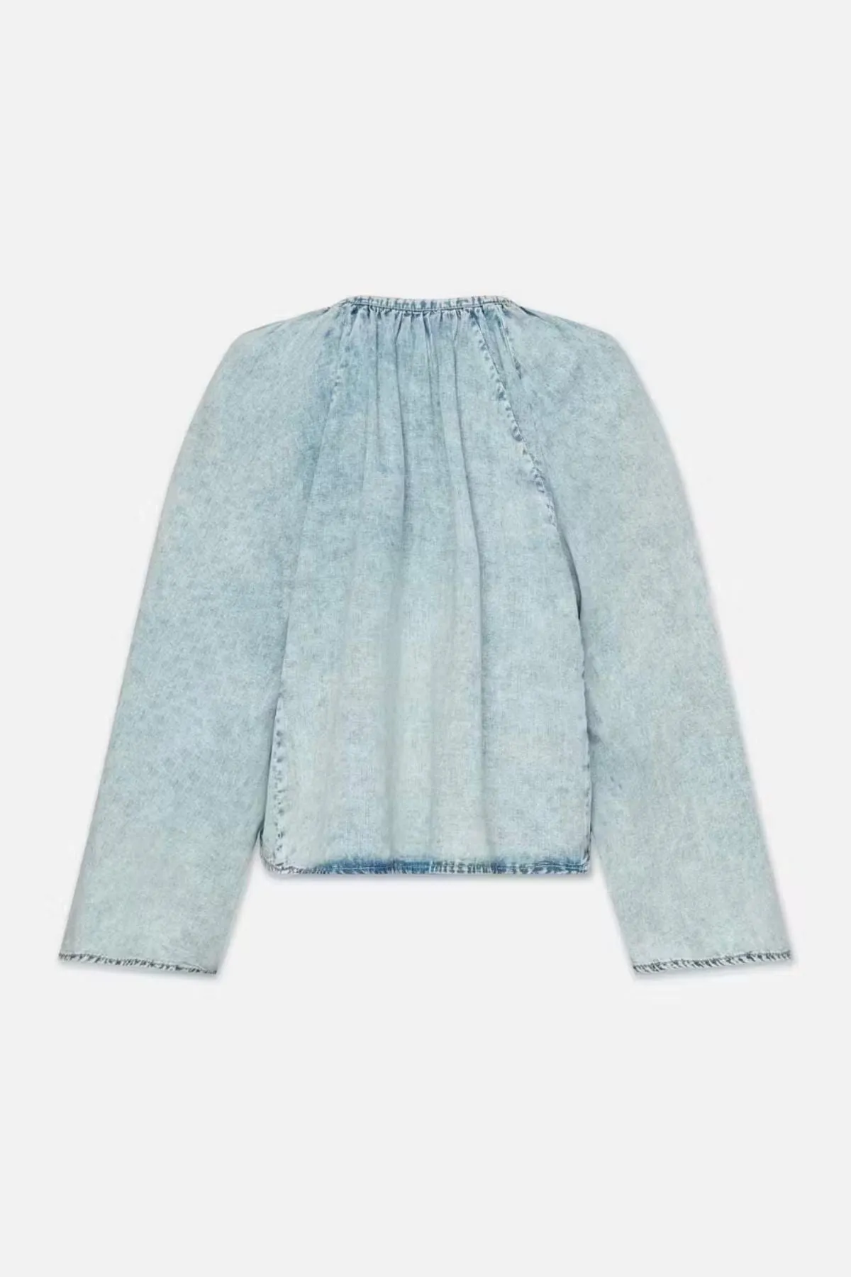 Frame Denim Shirred Denim Blouse - Aries