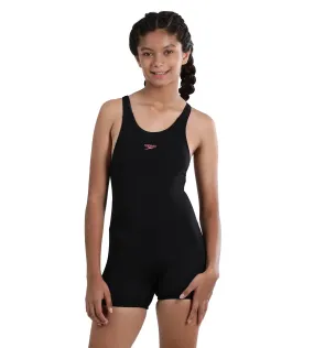 Girl's Essential Endurance  Legsuit Swimwear - Black & Fandango Pink