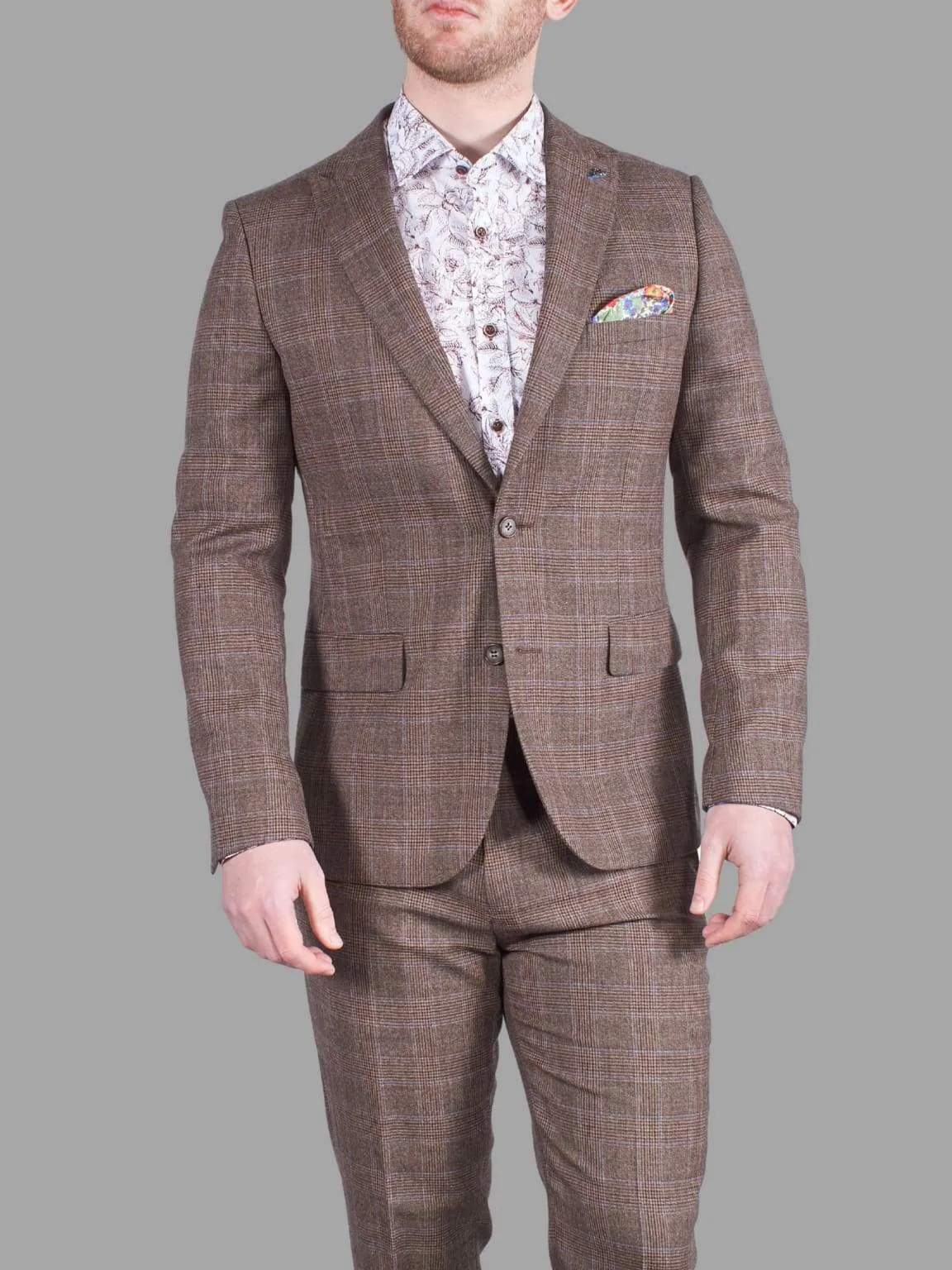 Harry Brown Tyler Brown Check 3 Piece Suit