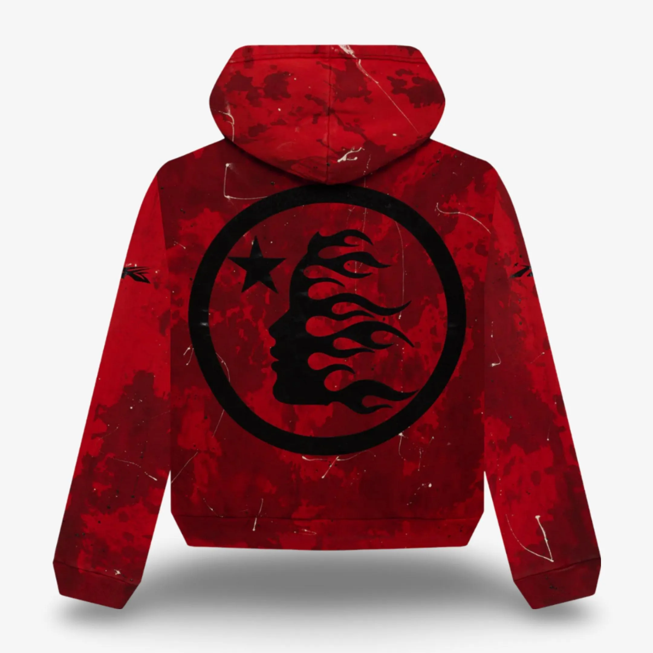 Hellstar Sports Pullover Hoodie 'Skull' Red Tye-Dye SS24