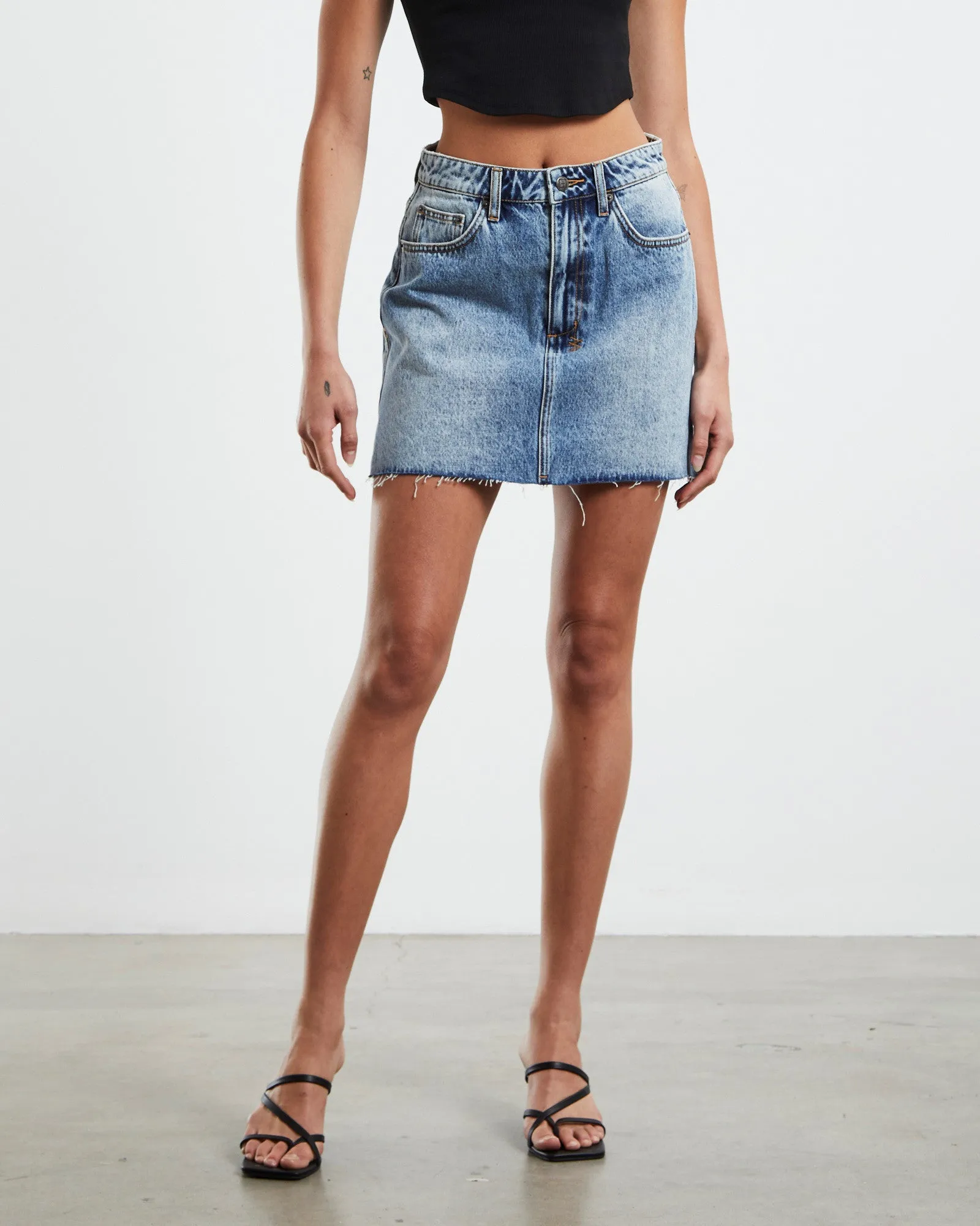 Ksubi - Model Mini Haven Splits - Washed Indigo