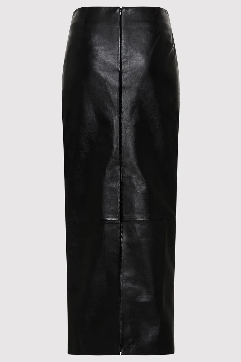 LEATHER COLUMN SKIRT