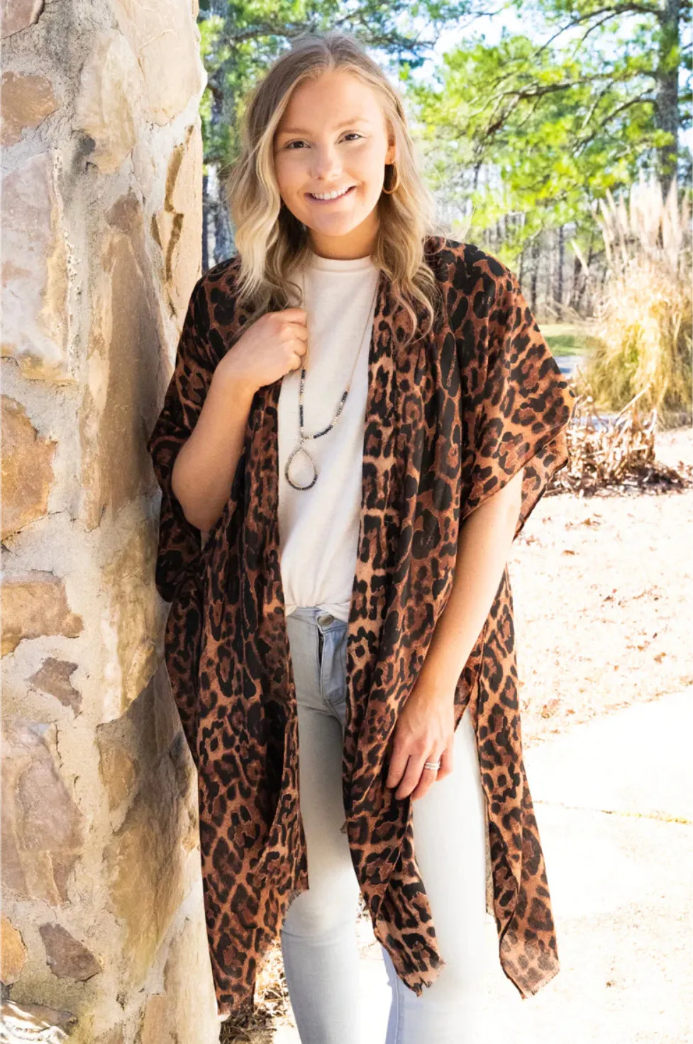 Leopard Kimono Brown