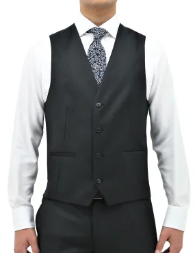 Luke 101 Black Wool Waistcoat