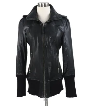 Mackage Black Leather Jacket sz 2