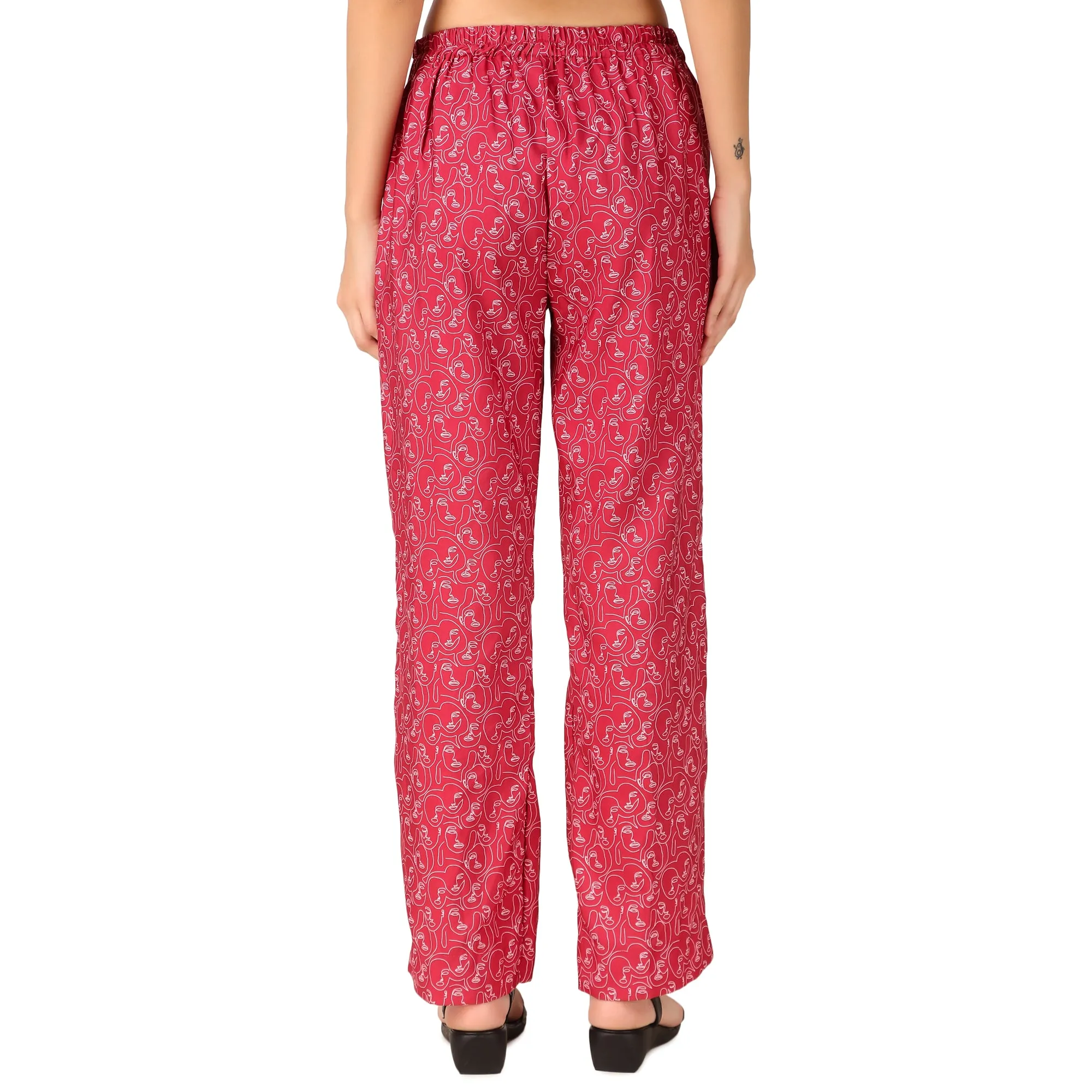 Magnetism Red Modern Print Suit set with Pant