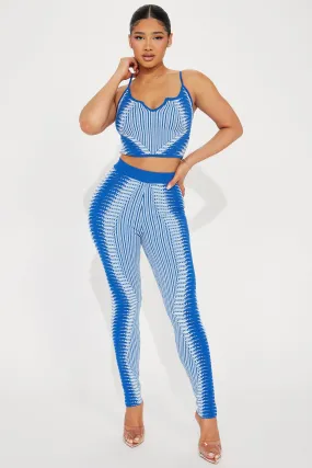 Marysol Pant Set - Blue/combo