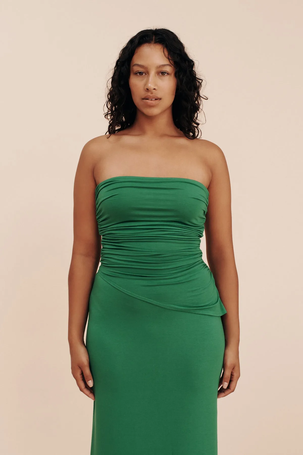 MASON STRAPLESS TOP - EMERALD