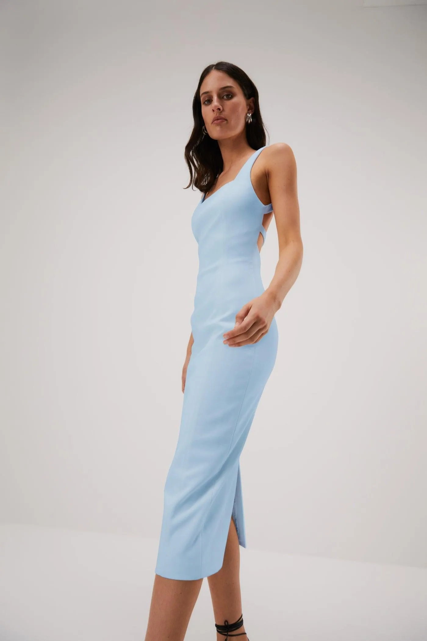 Misha Beck Bonded Midi Dress - Sky Blue