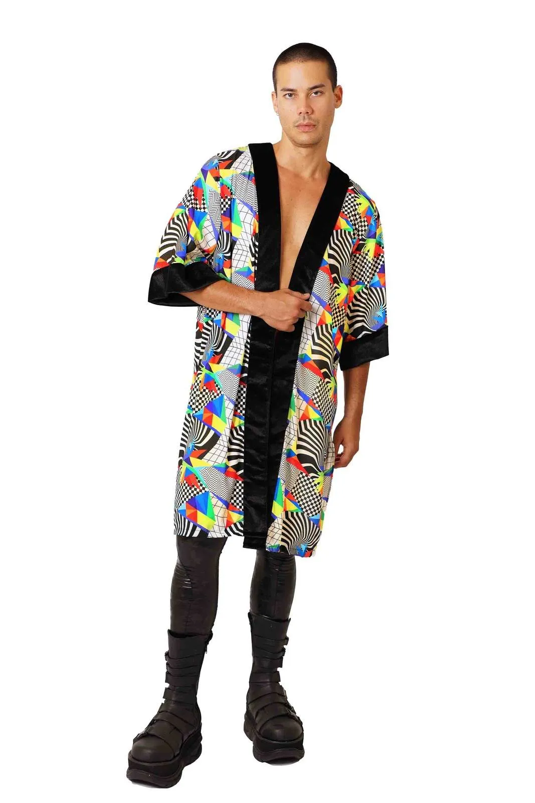 Mosaic Mens Silk Kimono