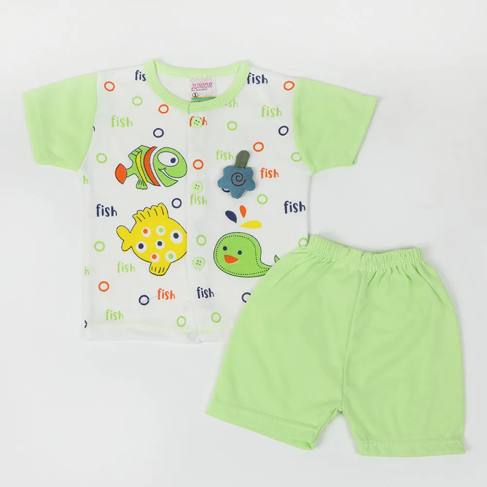 Newborn Boy Half Sleeves Suit - Green