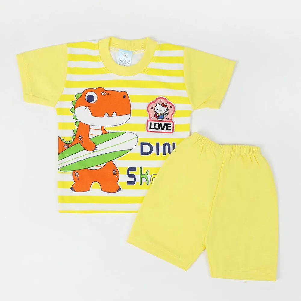 Newborn Boy Half Sleeves Suit - Yellow