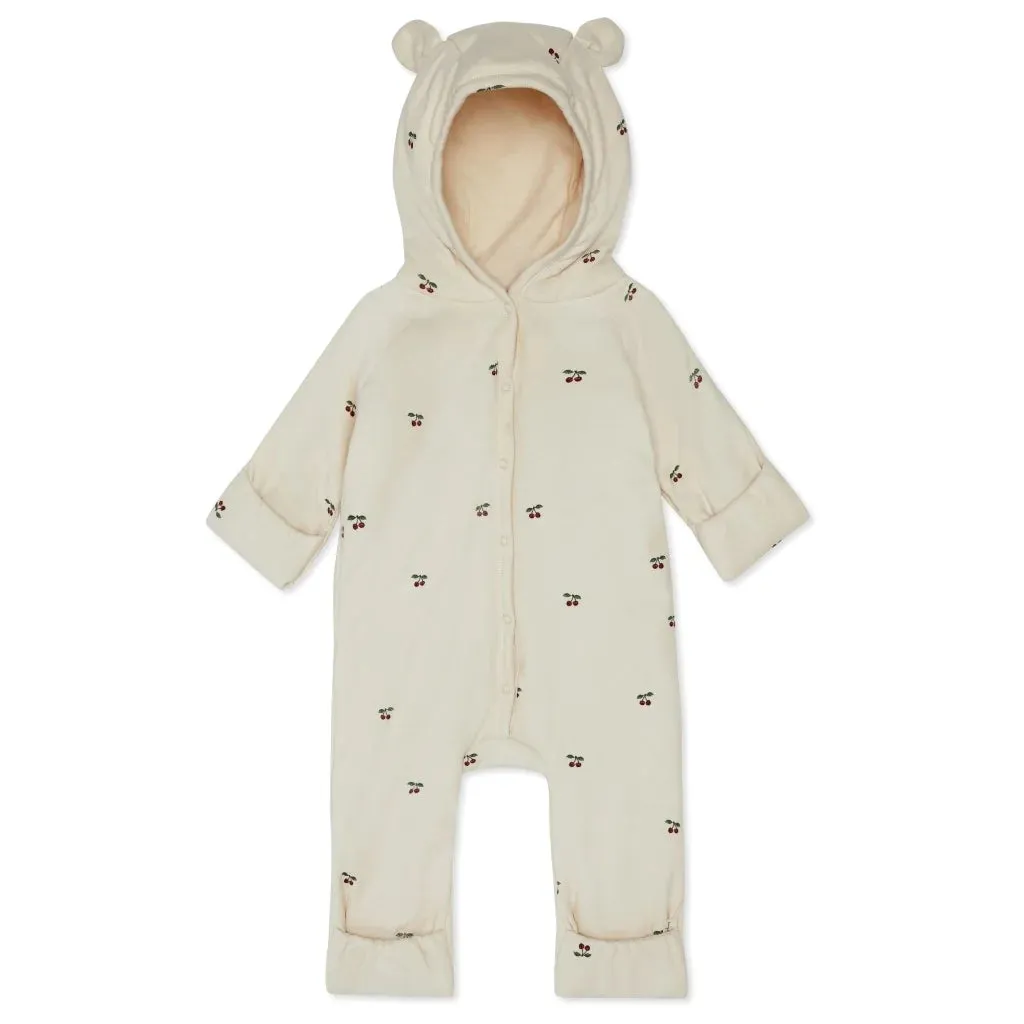 newborn onesie with hood - cherry