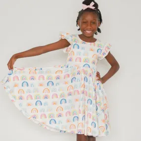 ollie jay olivia dress - water colour rainbow