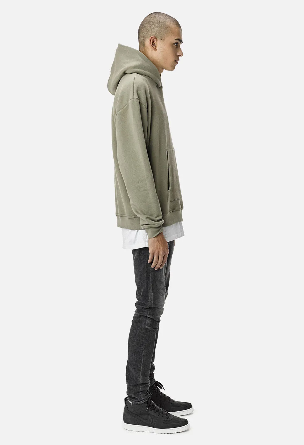 Oversized Cropped Hoodie / Sage