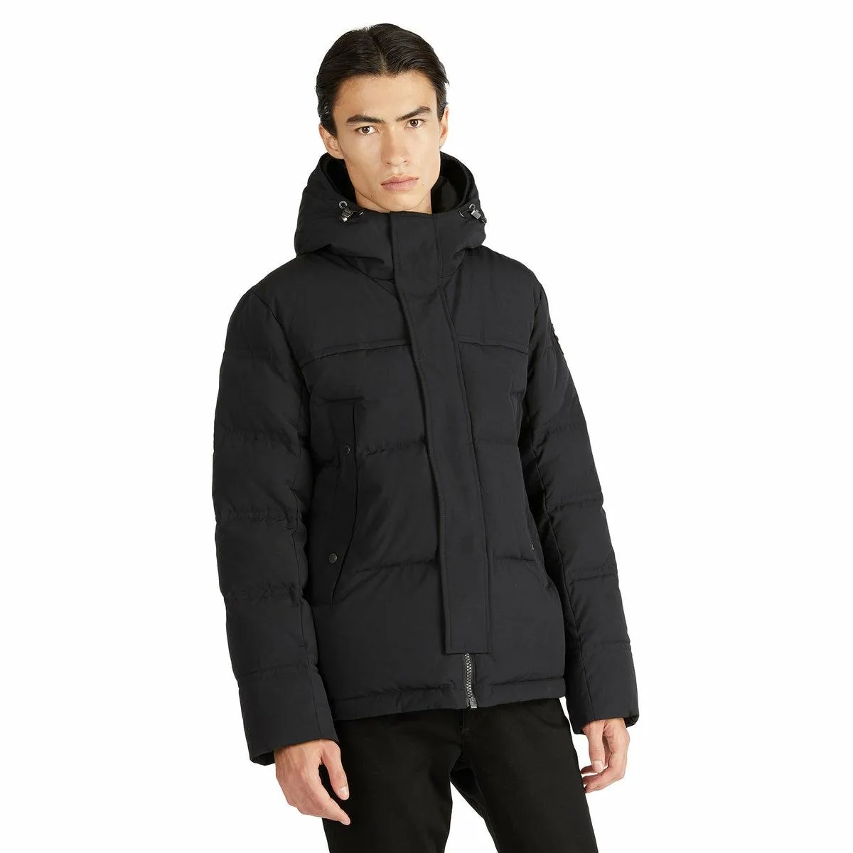 Pajar Mens Holt Puffer Jacket with Sherpa Bib and Detachable Hood - BLACK