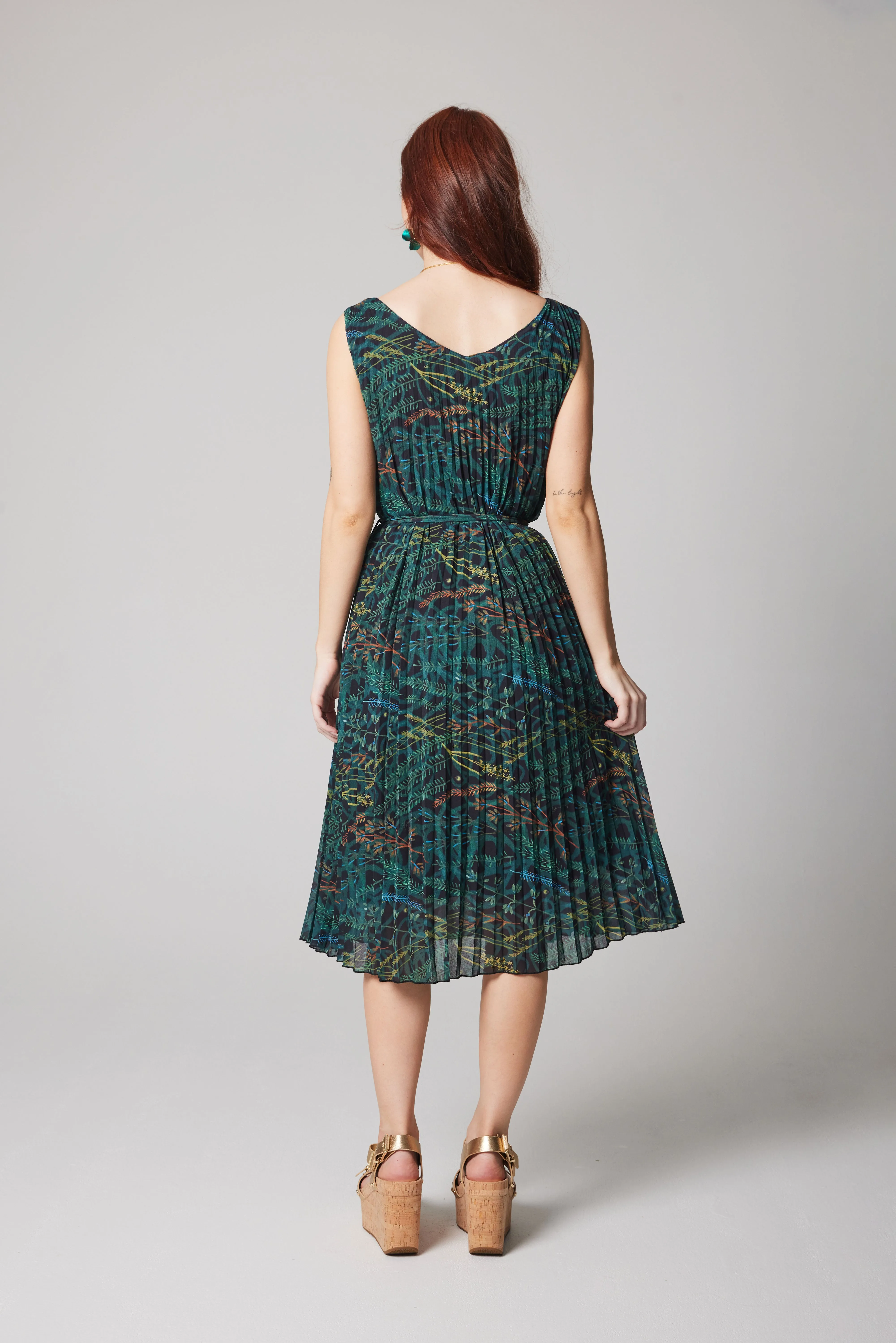 Pleated Dress - Firefly