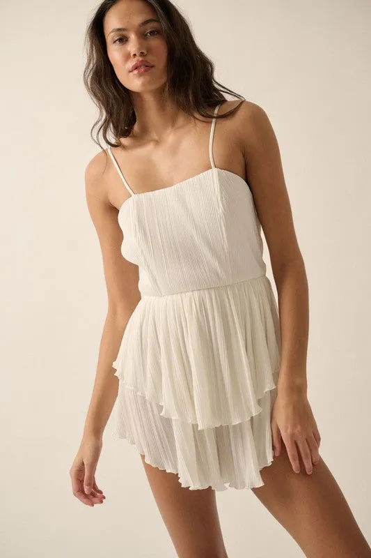 Pleated Lettuce Edge Romper