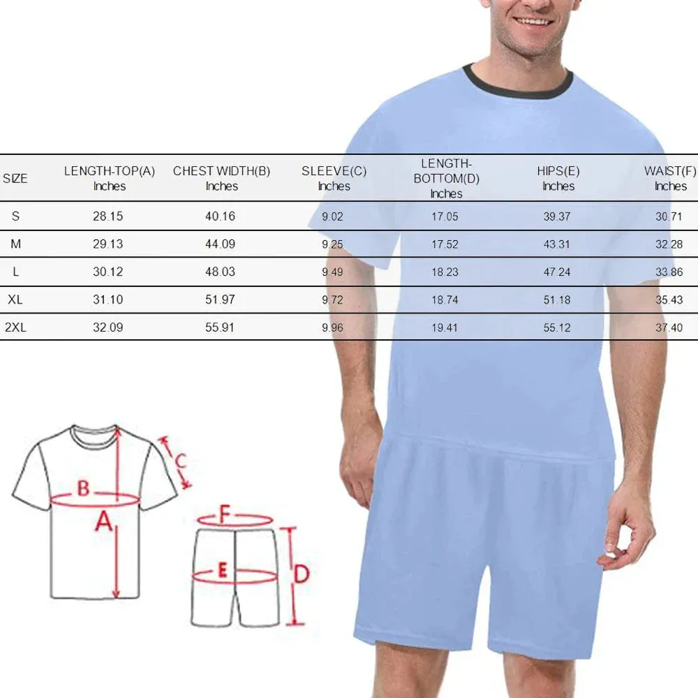 PRICE DROP-Custom Face Couple Pajamas Personalized Heart Black Background Couple Matching Crew Neck Short Pajama Set