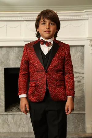 "Bellagio" Kids Red Tuxedo 5-Piece Set