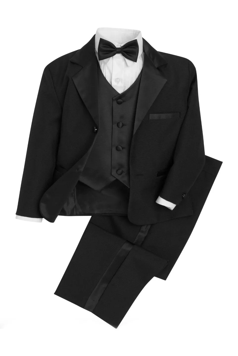 "Bond" Kids Black Tuxedo 5-Piece Set