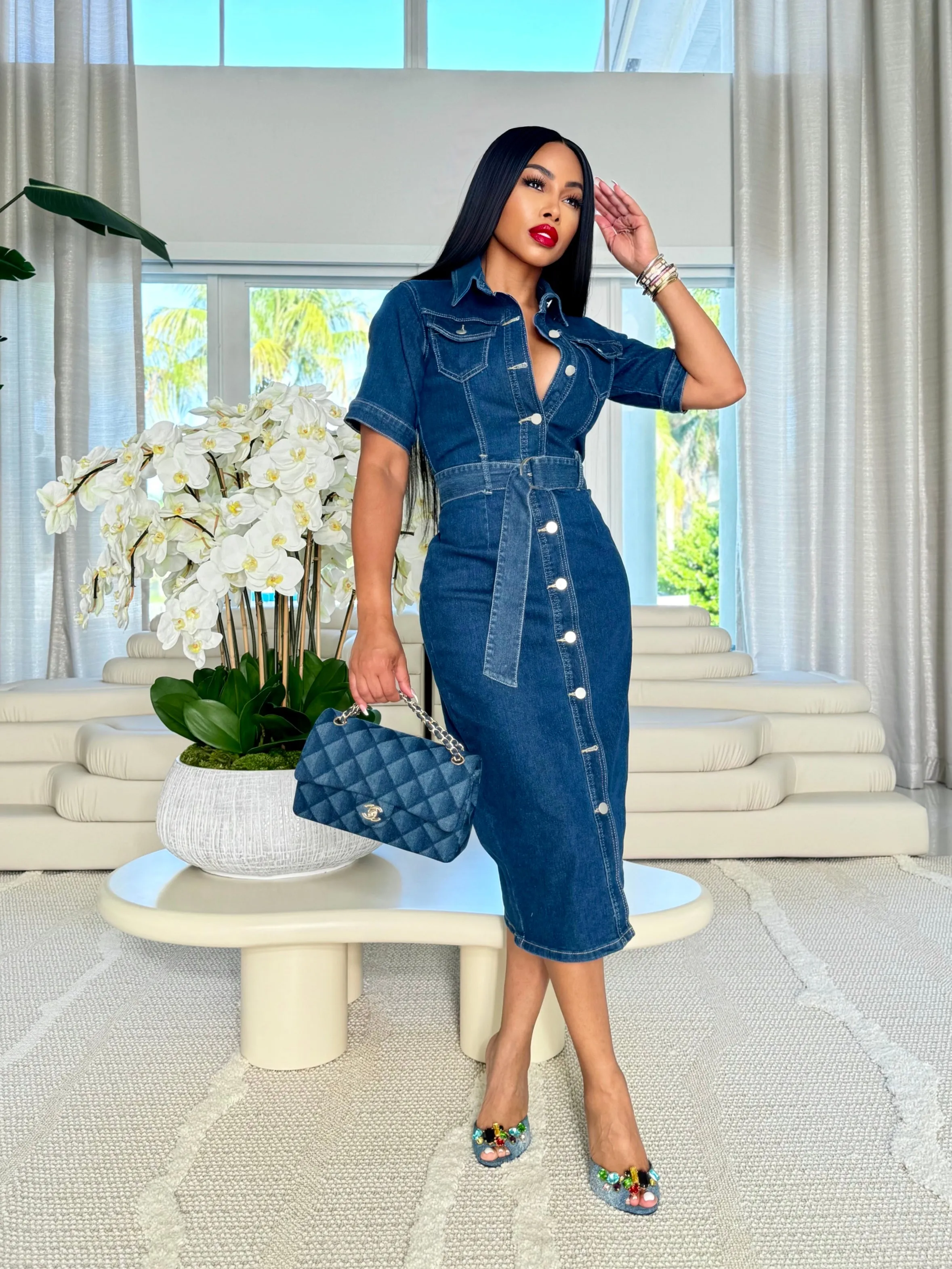 "So Sophisticated" Denim Dress