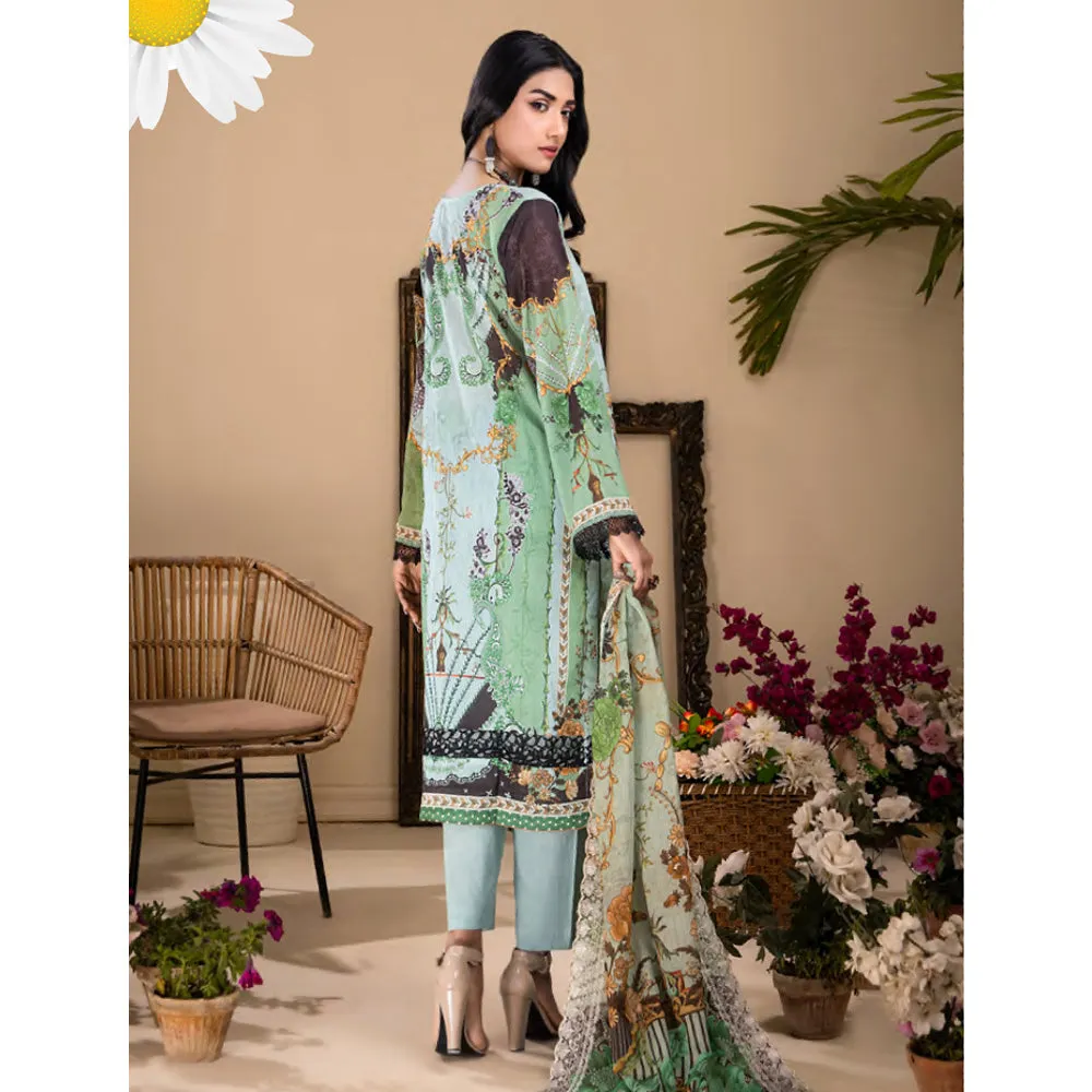 Ruby Lawn Printed Embroidered Unstitched 3Pcs Suit - 4